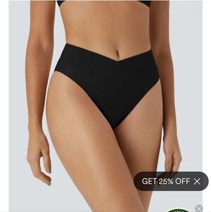 Halara Black High-Waisted Bikini Bottom